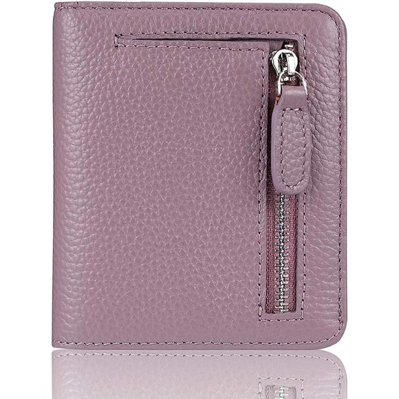 Ladies Small Compact Bifold Pocket RFID Blocking Genuine Leather Wallet - Picture 1 of 6